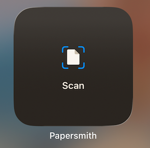 Das Scan-Widget von Papersmith auf dem Homebildschirm.